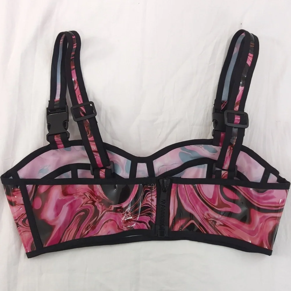 NWOT Dolls Kill Lady Acid Dimension Hologram Bra Top Club Exx Sz S - Picture 6 of 10